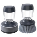 Dish brush with soap dispenser，Nylon Bristles Dish Brush and a Scrub Sponge Dish BrushKitchen Brush for Dish Pot Pan and Sink Cleaning，dish brush Pack of 2